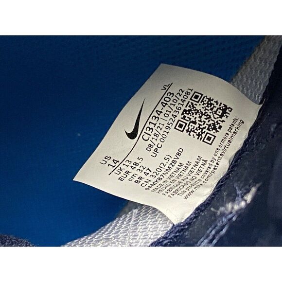 Mens Sz 14 Nike Force Zoom Mike Trout 7 Baseball Cleats CI3134-403 Blue White - Picture 6 of 11